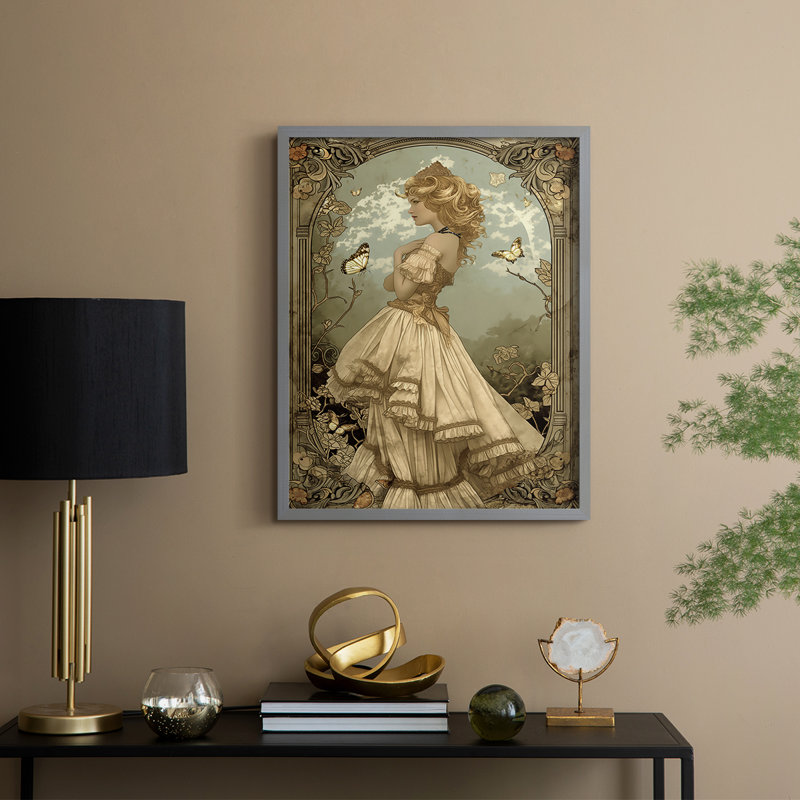 WOMEN Series CECLV III - reproduction encadrée de qualité supérieure - prête à être accrochée - aucun clou requis, Gris