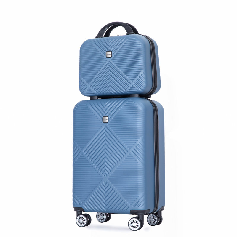 Ensemble de valises 2 pièces en ABS léger, roulettes, (20/14) bleu, Blue