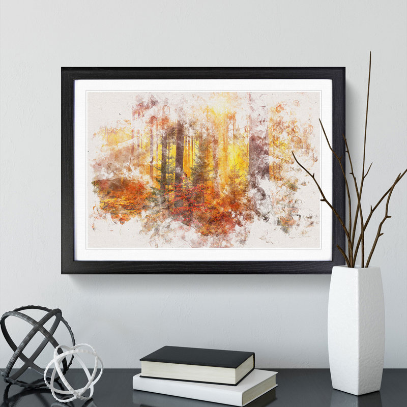 Mystery Forest - Framed Print, 62cm H x 87cm W x 2cm D, Black Framed