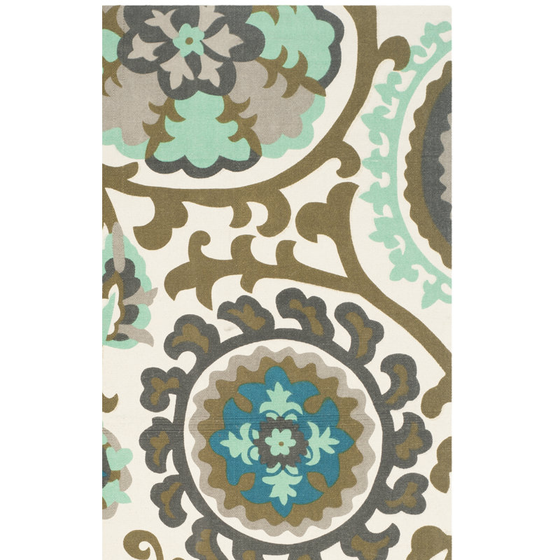 Veropeso Hand Loomed Cotton Abstract Rug, Runner 2' x 8'