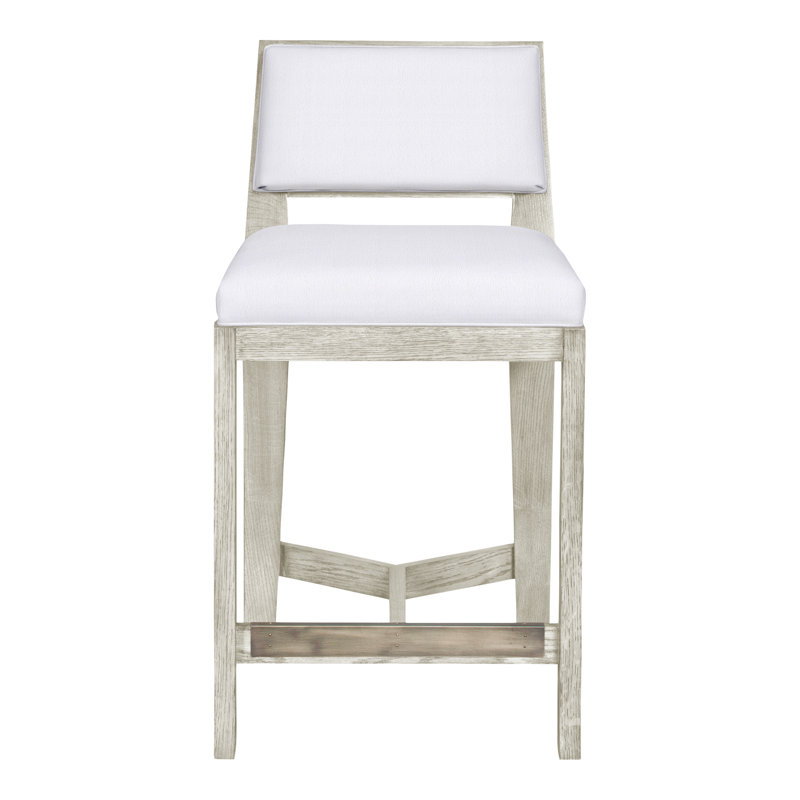 Scoville By Thom Filicia Upholstered Counter Stool with Solid Wood Frame, Wrenn, Neige Navada