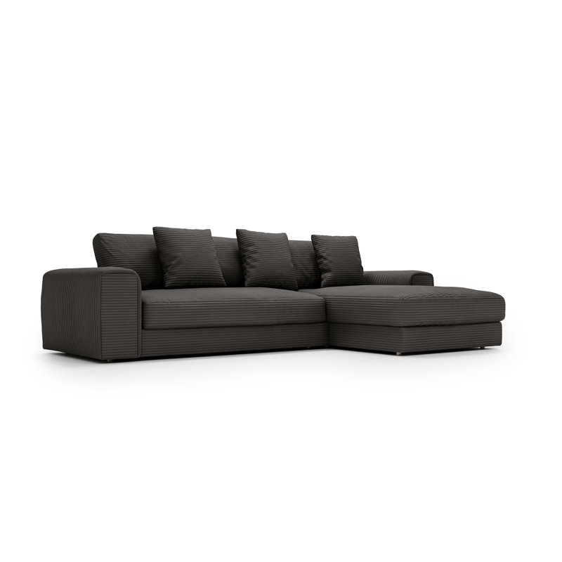 3 Seater Corner Sofa , Right Hand Facing, Dark Gray