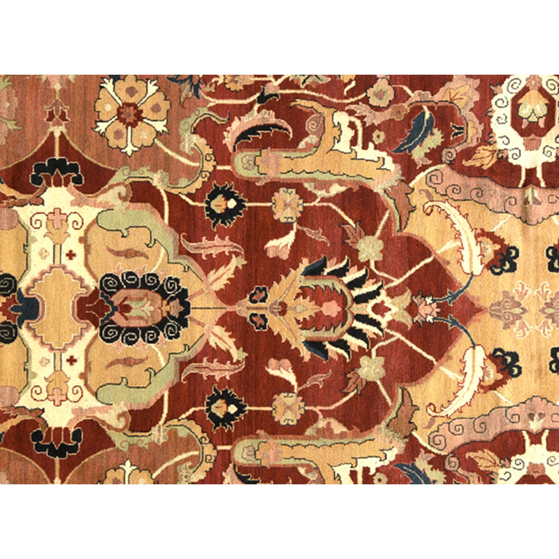 High-Quality Hand-Knotted Red And Blue Area Rug
