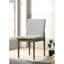 Chaises de salle à manger de style Mid-Century 2 pièces, rembourrées en gris sur ton naturel, chaise à structure moderne (2), structure en tons de bois, assise en tissu, base en bois massif