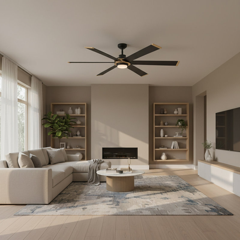 Hinkley Andros LED Ceiling Fan, Matte Black, Matte Black