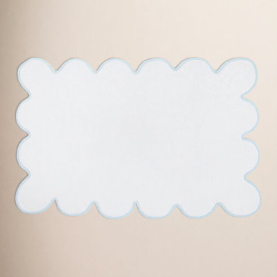 Scalloped Cotton Bath Mat