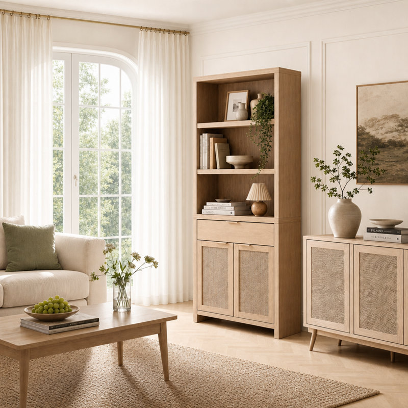  Dearbhaile 185cm H x 76cm W Bookcase, Light Natural Oak