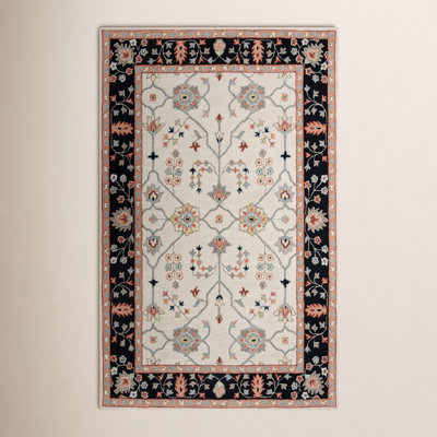 Bernard Handmade Wool Beige/Black/Light Pink/Gray Rug
