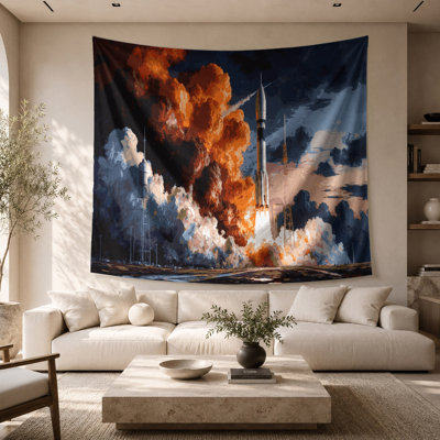SciFi Rocket ship launch sequence Wall Tapestry