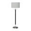 Lampe sur pied, structure tubulaire en métal, abat-jour tambour, 60 po, noir, argent