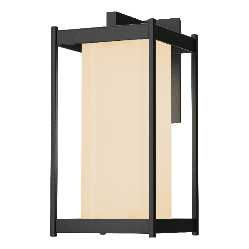 Cela Outdoor Wall Lantern, Coastal Black, 16.3" H x 8" W x 8.9" D, Clear Glass