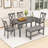 Hayleah Elegant 6-Piece Dining Set, Rectangular Dining Table and Upholstered Chairs and Bench-264535657-264535656-264535660