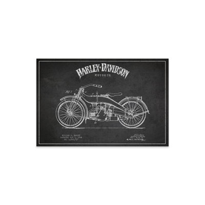 «Harley-Davidson» anthracite, brevet imprimé sur verre acrylique