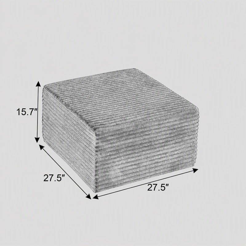 Fauteuil d'appoint moderne en velours côtelé, pouf ottoman infonuagique sans os pour salon, tabouret décoratif confortable, aucun assemblage requis