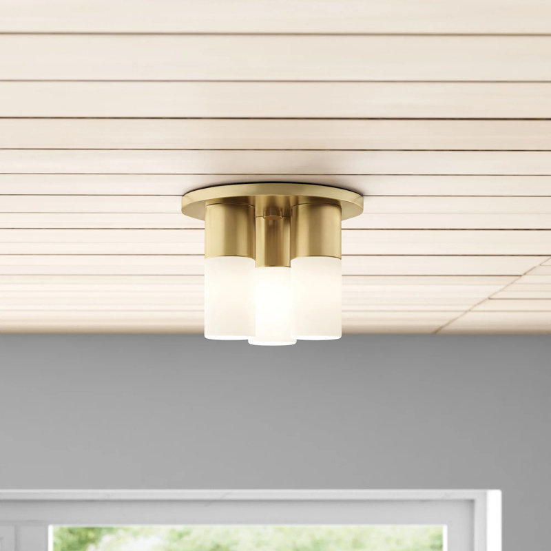 Otto Glass Flush Mount, Aged Brass