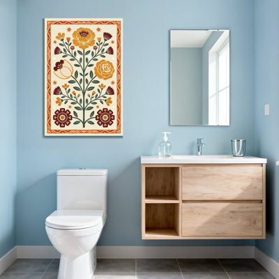 Plants &Flowers Floral Pattern With Rings And Stars