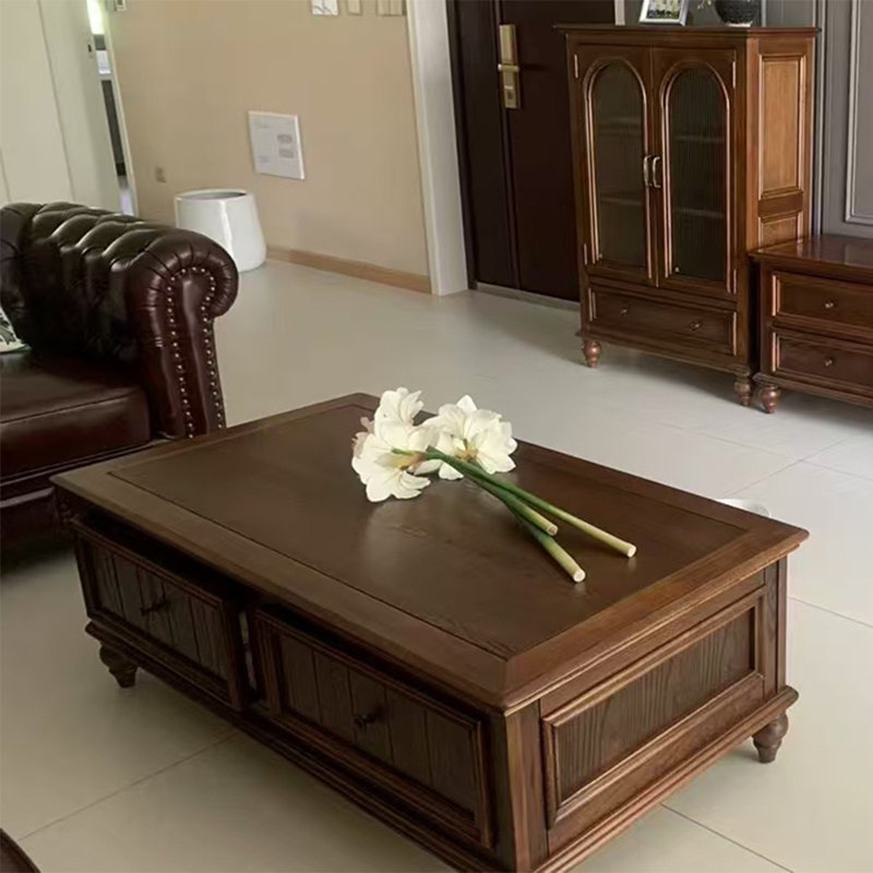 Durable coffee table with solid wood frame, 17.95" H x 51.18" L x 29.53" W
