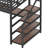 Loft Bed With Desk And Storage Stairs, Metal Loft Beds With LED Lights, USB Ports, Multifunctional Iron Nets, No Spring Box Needed And Noise-Free, Black-692708230