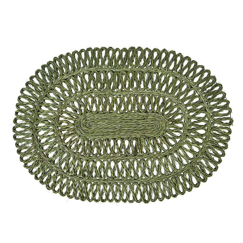 Straw Loop Oval Placemat, Seagrass