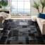 Studio Geometric Handwoven Leather Rug with Felt-1320253495