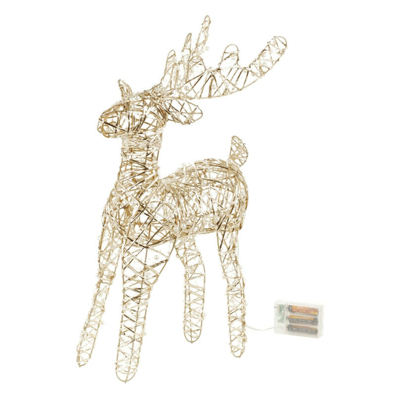 Christmas Decorative Accent, 45cm H x 13cm W x 26cm D, Gold Pearl