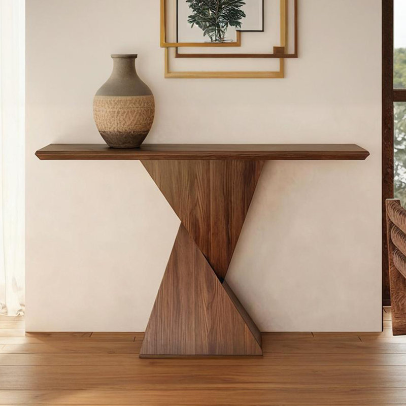Console rétro classique simple, H 33,5 po x l 63 po x P 15,7 po, Marron foncé