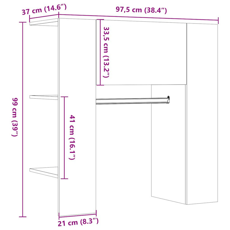 Backes 2 Door Wardrobe, Artisan Oak