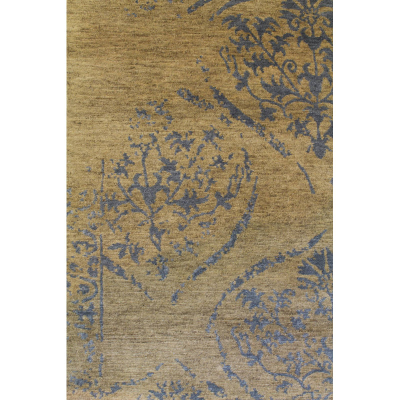 Tapis unique nouvel âge 6 pi x 9 pi bleu pâle / or / brun Timeless
