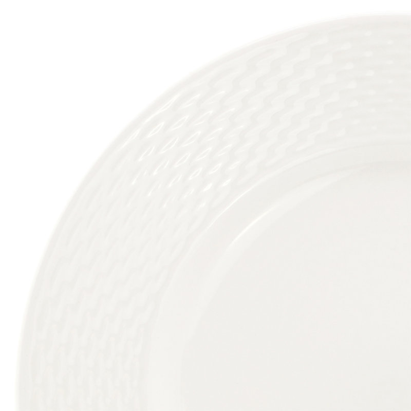 Ensemble de 6 assiettes en grès blanc Elama Ophelia