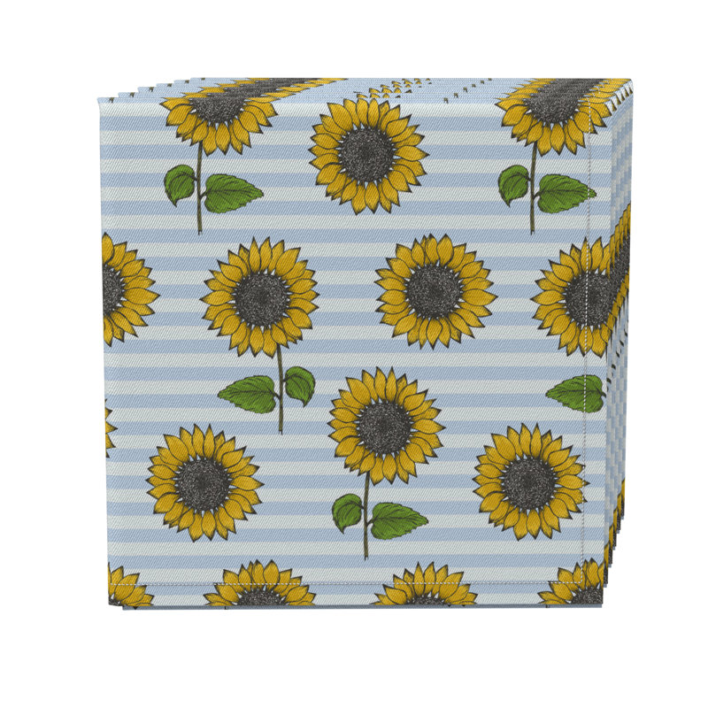 Cotton Twill Floral Square Napkin