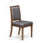 Ensemble de table de salle à manger 7 pièces comprenant une table de cuisine et 6 chaises Parson en polyester gris foncé avec dossier haut - finition noyer antique-989362779-989362775-992650287