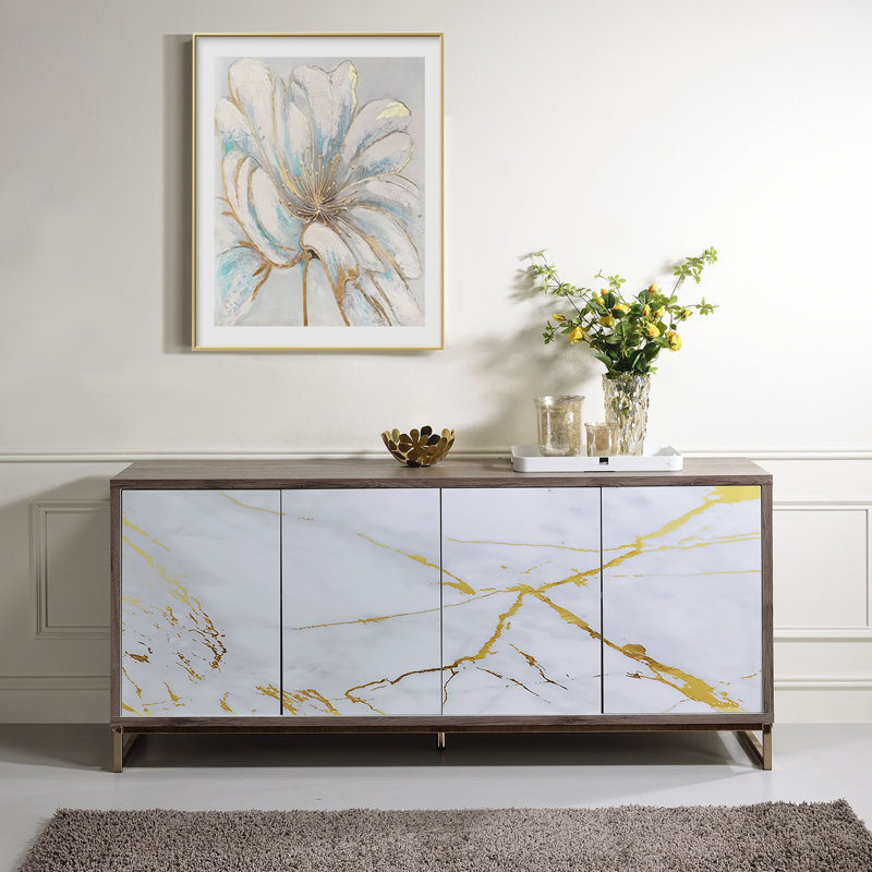 Paavan Marble Console Cabinet