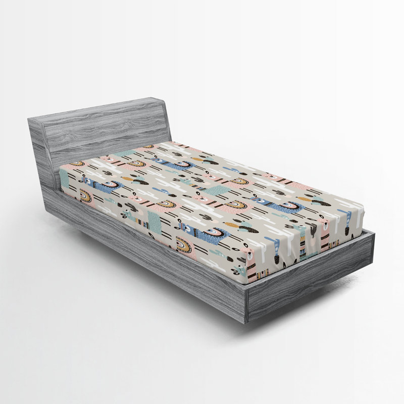 Ensemble de 2 drap-housse de lama Ambesonne, Drap-housse de taille simple