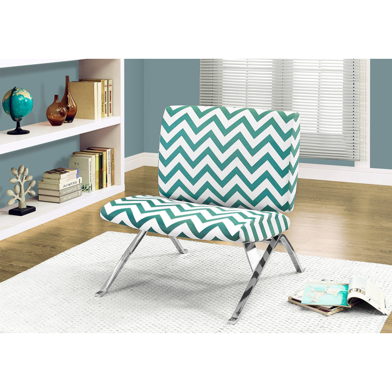 Chaise d'appoint, sans accoudoirs, tissu, salon, Sarcelle, Argent argent