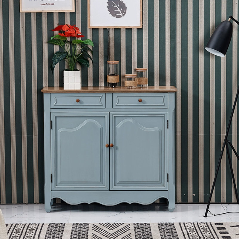 Solid wood Shoe Storage, Blue