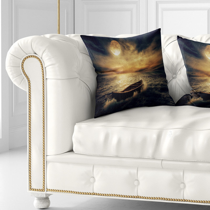 Milieu de l'océan après la tempête - Coussin Milieu de l'océan après la tempête, 16 po x 1 po, Coussin décoratif