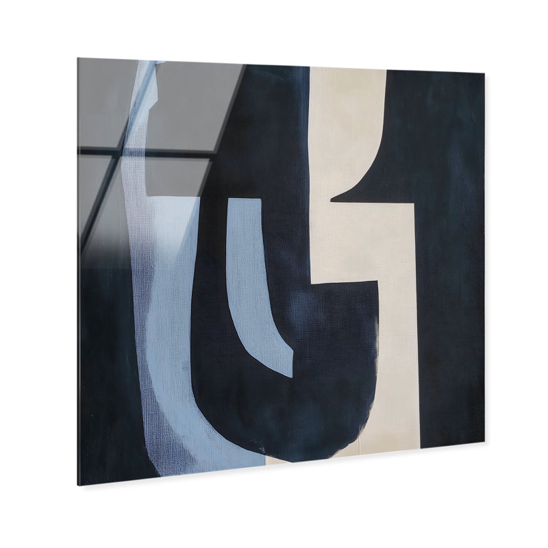 Midnight Contours II High-Gloss Frameless Acrylic Glass Wall Art Abstract Print by Oliver Gal, Ready to Hang, 12 x 12