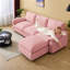 Canapé modulaire spacieux en forme de L rose modulaire en chenille pour la maison