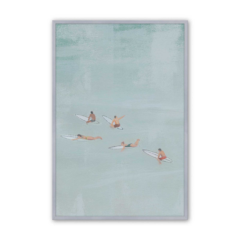 Ensemble de 2 impressions Surf Squad Chill, 48 po x 32 po, Impression encadrée, Chrome poli