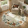 Garbrand Machine Washable Floral Farmhouse Area Rug with Non-Slip Backing for Living Room, Dining Room, Bedroom