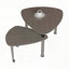 Table basse rotative à 360 ° avec placage de chêne gris - 37,4 po x 30,7 po-1928809526