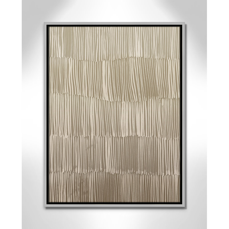 Linear Calm I Print par , H 25,5 po x l 19,5 po, Flottant argenté
