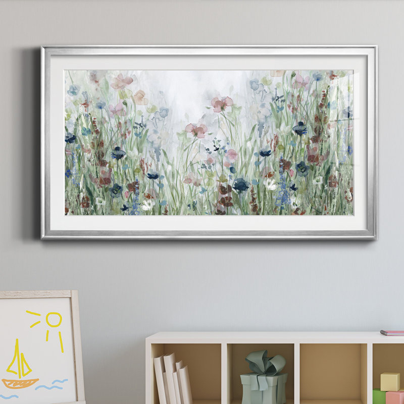 " Wildflower Fields " Painting Print, Silver, 10.5" H x 18.5" W