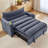  Convertible Sofa Bed, 3-In-1 Multi-Functional Velvet Sleeper Couch Pull-Out Bed, 47'' Loveseat Chaise Lounge With Adjustable Backrest-27590022-4007012