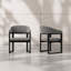 Maoro - Tissu gris moderne + chaise de salle à manger noire