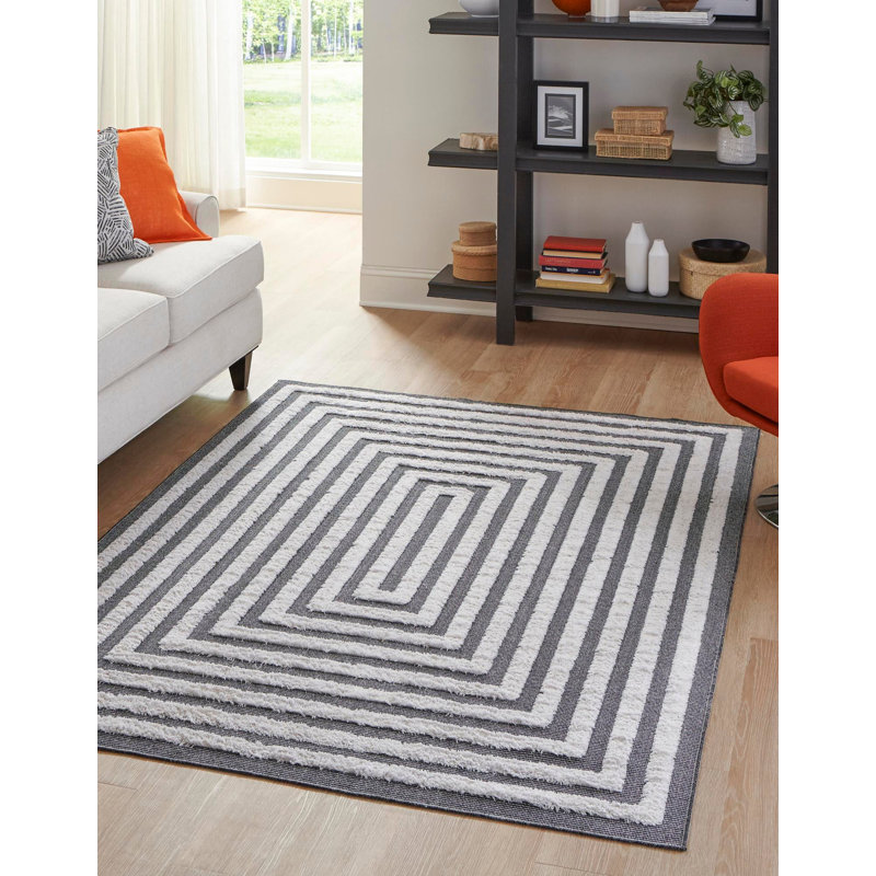 Tapis noir en coton Casa, Rectangle 5 pi 3 po x 8 pi