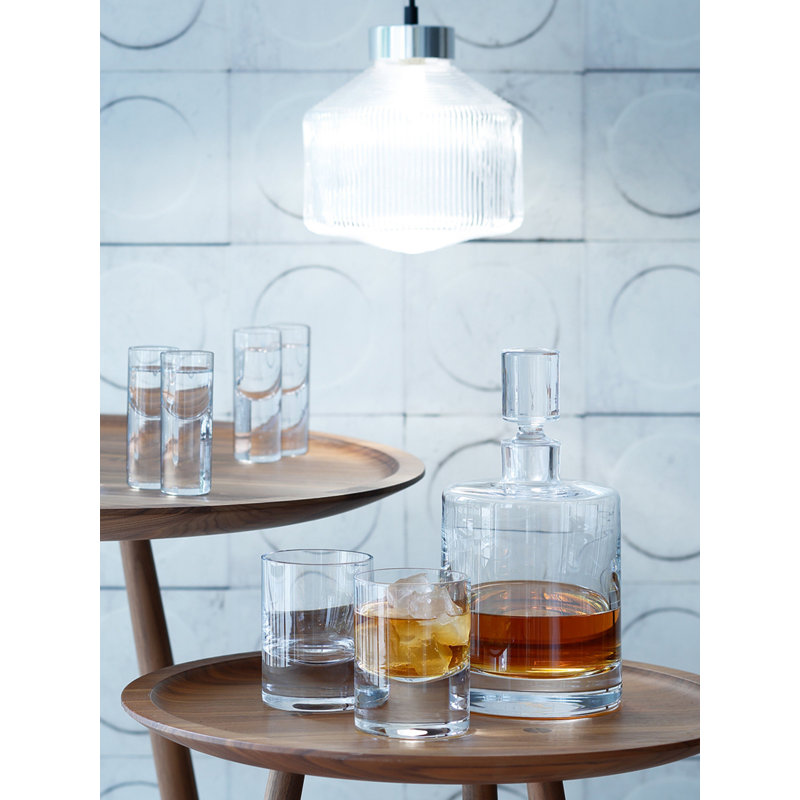 Handcrafted Clear Glass Whiskey Decanter with Heavy Base