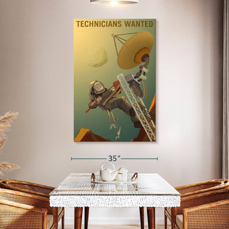 Oberle Mars Explorers Wanted Poster II, 51" H x 34" W