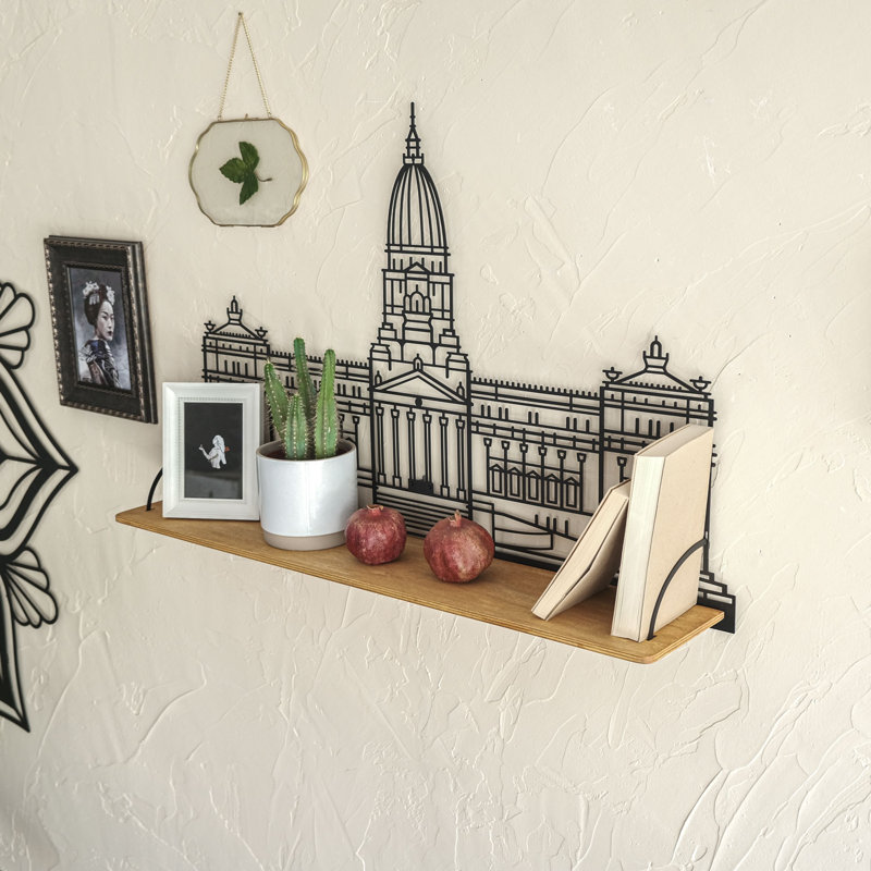Storrs Budapest Metal Shelf - Modern Floating Shelves, Metal Wall Rack, Home Decor, Wall Decor