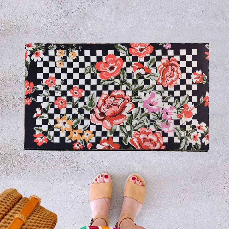 Durable PVC Doormat, Non-Slip Underside, 15.7 x 23.6 inches | 100% PVC Material, Machine Washable at 86°F | Perfect for Indoor & Outdoor Use, Easy to Clean, Stylish & Functional Welcome Mat